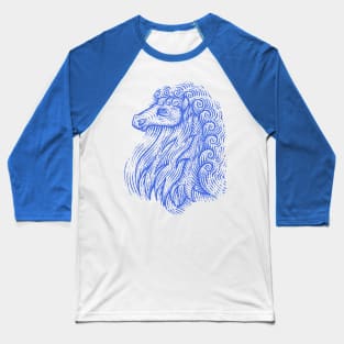 Curly Horse Baseball T-Shirt